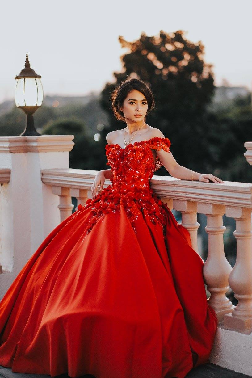 debut gown red