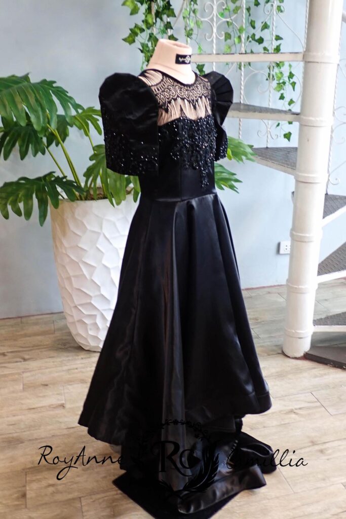 modern filipiniana black